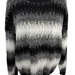 Vintage 80s Protege by TAG Pullover Sweater Black Gray White VTG USA Medium.